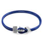 Azure Blue Brixham Silver and Round Leather Bracelet