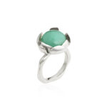 BLOSSOM large ring with green aventurine