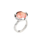 Blossom large ring with rose agate