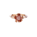 BLOSSOM golden ring with peach moonstone