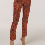 Pajamas Leopard Print Pants in Silk “Red Leopard”