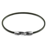 Racing Green Talbot Silver and Round Leather Bracelet