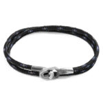 Black Tenby Silver and Rope Bracelet