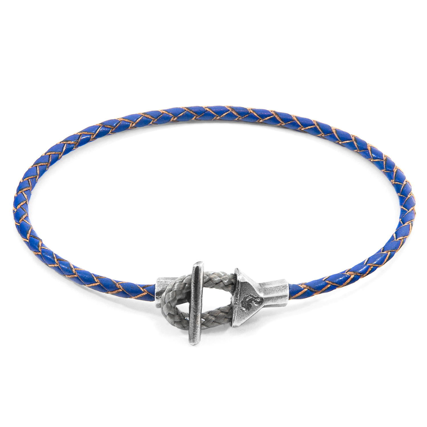 Royal Blue Cullen Silver and Braided Leather Bracelet - NORDIINA