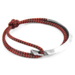 Red Noir Hove Silver and Rope Bracelet