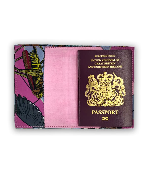 Salvaged fabrics Passport Holder- cat - Kapdaa-The-Offcut