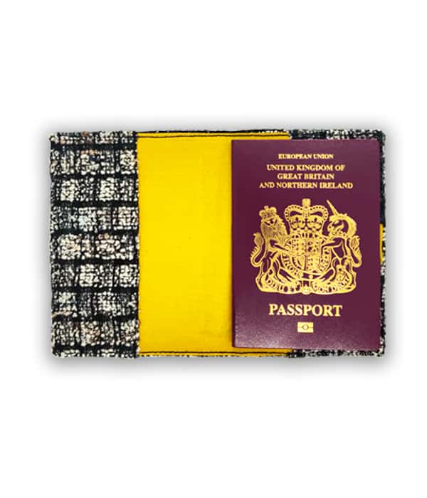 Linton Tweeds Passport Holder- Black - Kapdaa-The-Offcut