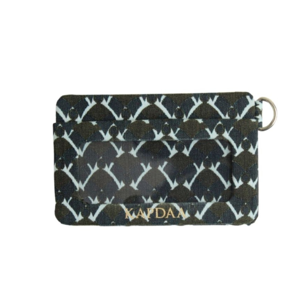 kapdaabrown and blue geometrical abstract pattern wallet
