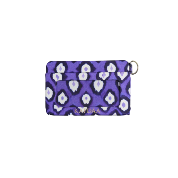 folded wallet with blue white pattern