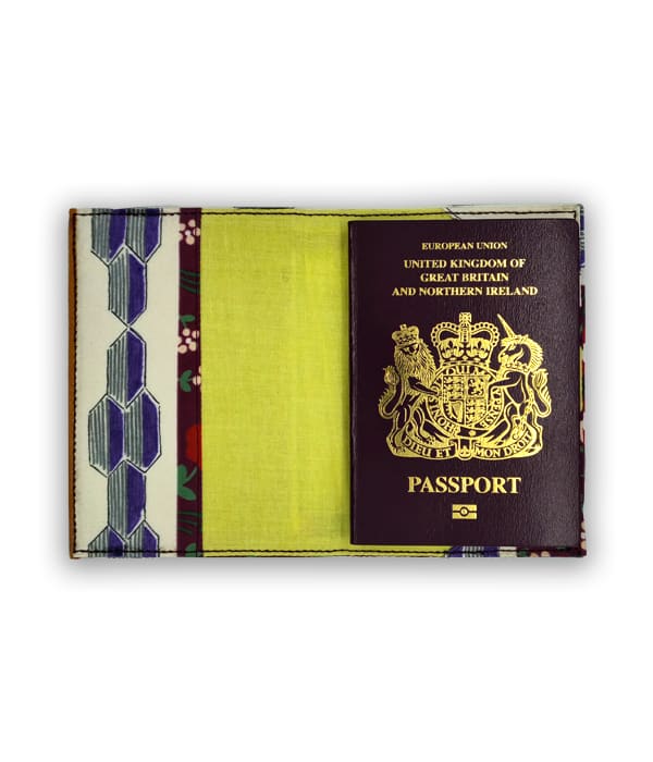 Mantero Passport Holder- Green Hexagons - Kapdaa-The-Offcut