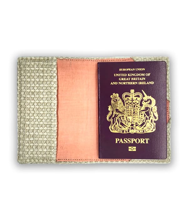 Maria Flora Passport Holder- Textured cream - Kapdaa-The-Offcut
