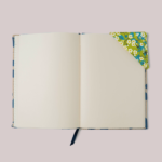 Corner Bookmark – Ivory Blossoms On Green