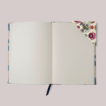 Corner Bookmark – Orange Grey Green Pink And Fuchsia Florals On Ivory