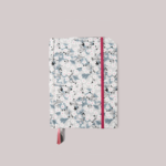 Floral Journal – Off White Pink Pewter And Black Blossoms On Ice Grey