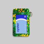 Card Wallet – Yellow – Green Foliage Print on Mint