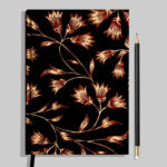 Doodle Journal – Rust Floral Patterns on Black