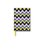 Sustainable A5  Doodle Journal – Blue – Lilac – Yellow Wave Pattern