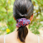 Paisley Print Scrunchy – Blue, Pink And Red