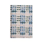 Linton Tweed A6 Notebook- White with blue-green stripes