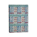 Linton Tweed A5 Notebook- White with blue-red stripes