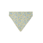 Pet Bandana – Baby Blue And Sage Floral Calico On Pastel Yellow