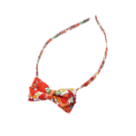 Kid’s Bow Headband – Red Orange Green And Yellow Hearts On White