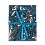 Sustainable Christmas Cards –  Blue, Black, Red and White Paisley Print