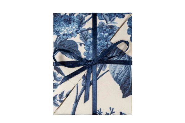 Sustainable Christmas Cards Blue and White Floral Print