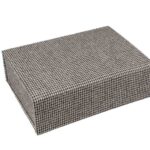 Sustainable Collapsible Box – Woven Black And White Houndstooth Print