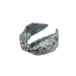 Sustainable Plain Headband – Black, White And Silver Tweed
