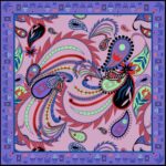 RED PAISLEY SQUARE SILK SCARF