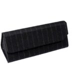 Sustainable Sustainable Fold Down Glasses Case – Navy Blue And White Pinstripe