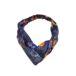 Sustainable Headband – Abstract Floral Print On Navy Blue