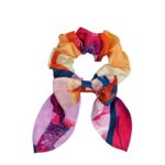 Sustainable Zero Waste Kid’s Bow Scrunchy – Multicolor Floral Print