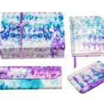 Sustainable Gift Set for Him and Her – Abstract Print with Purle, Lilac, White and Blue