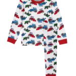 Kids Jersey 2 Piece Pyjamas Tractors
