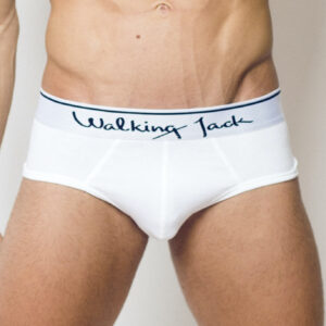 Walking Jack - men's underwear - Solid Briefs white front detail copy
