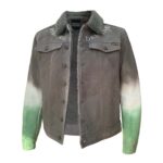 Grey Sprayed Sherpa Denim Jacket