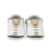 SHU-001 – White Leather Shoe with Light Brown Swirl