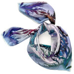 Sea Holly, big square silk scarf