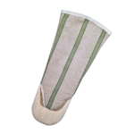 Long gauntlet oven glove linen union with sage stripes