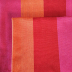 A pair of red orange pink napkins